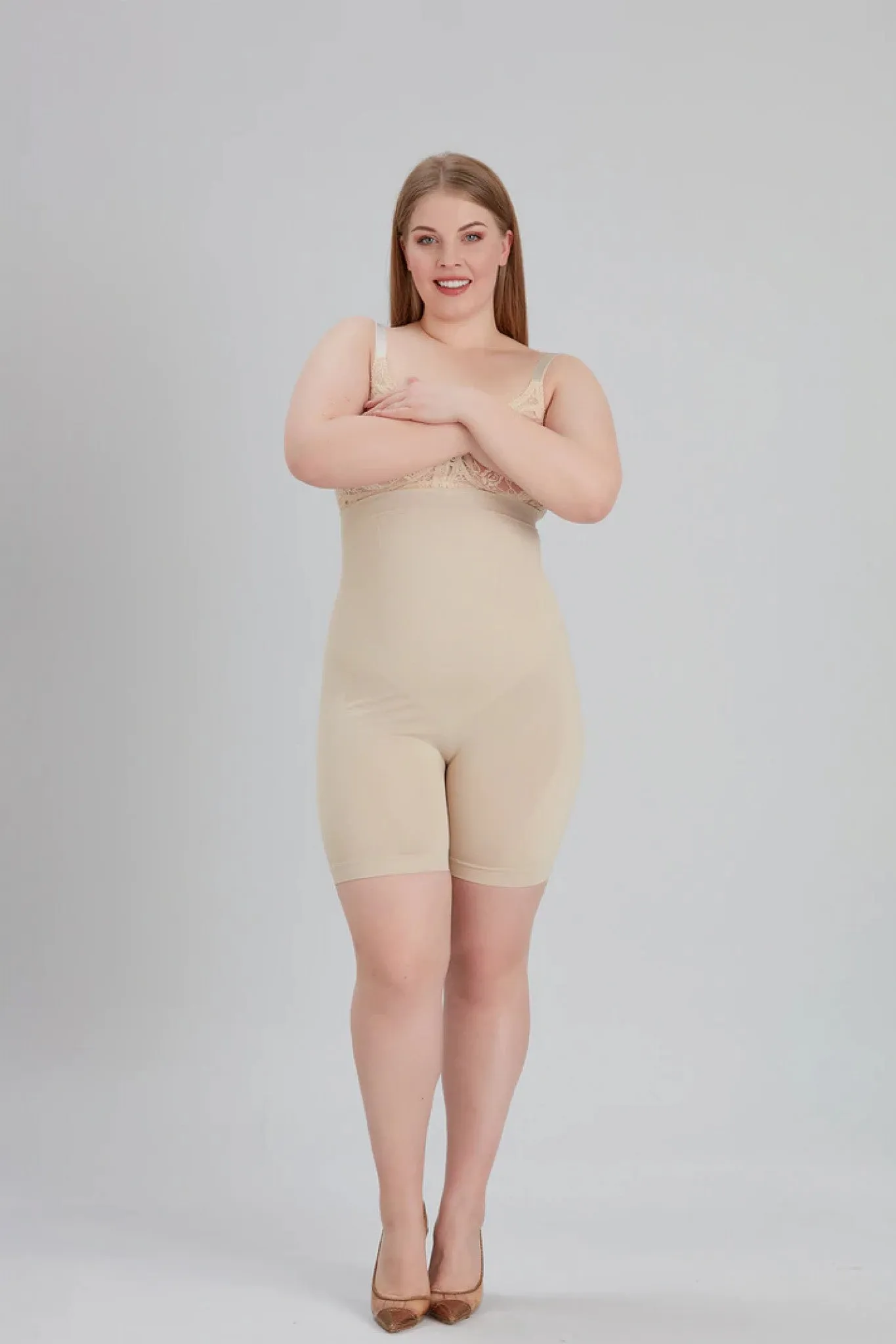 Shapewear London High Waisted Shapewear Shorts In Nude