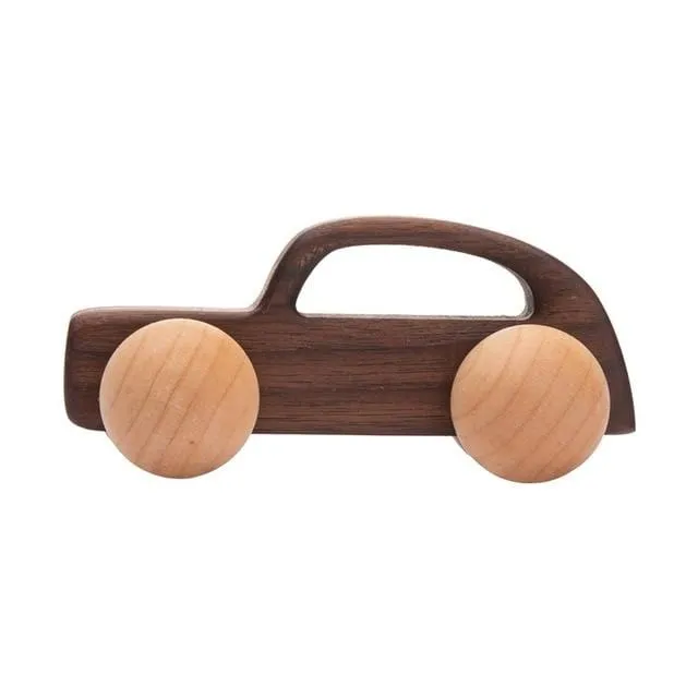 Baby Wooden Toys Beech Wood Car Blocks Cartoon Van Educational Montessori Toys Children Baby Teething Newborn Birthday Gift