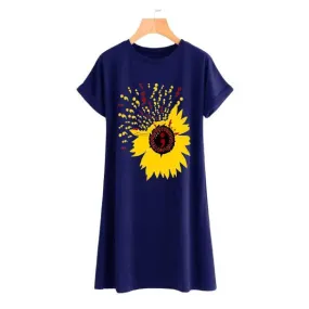 Sun-Flower Stylish T-Shirt For Women