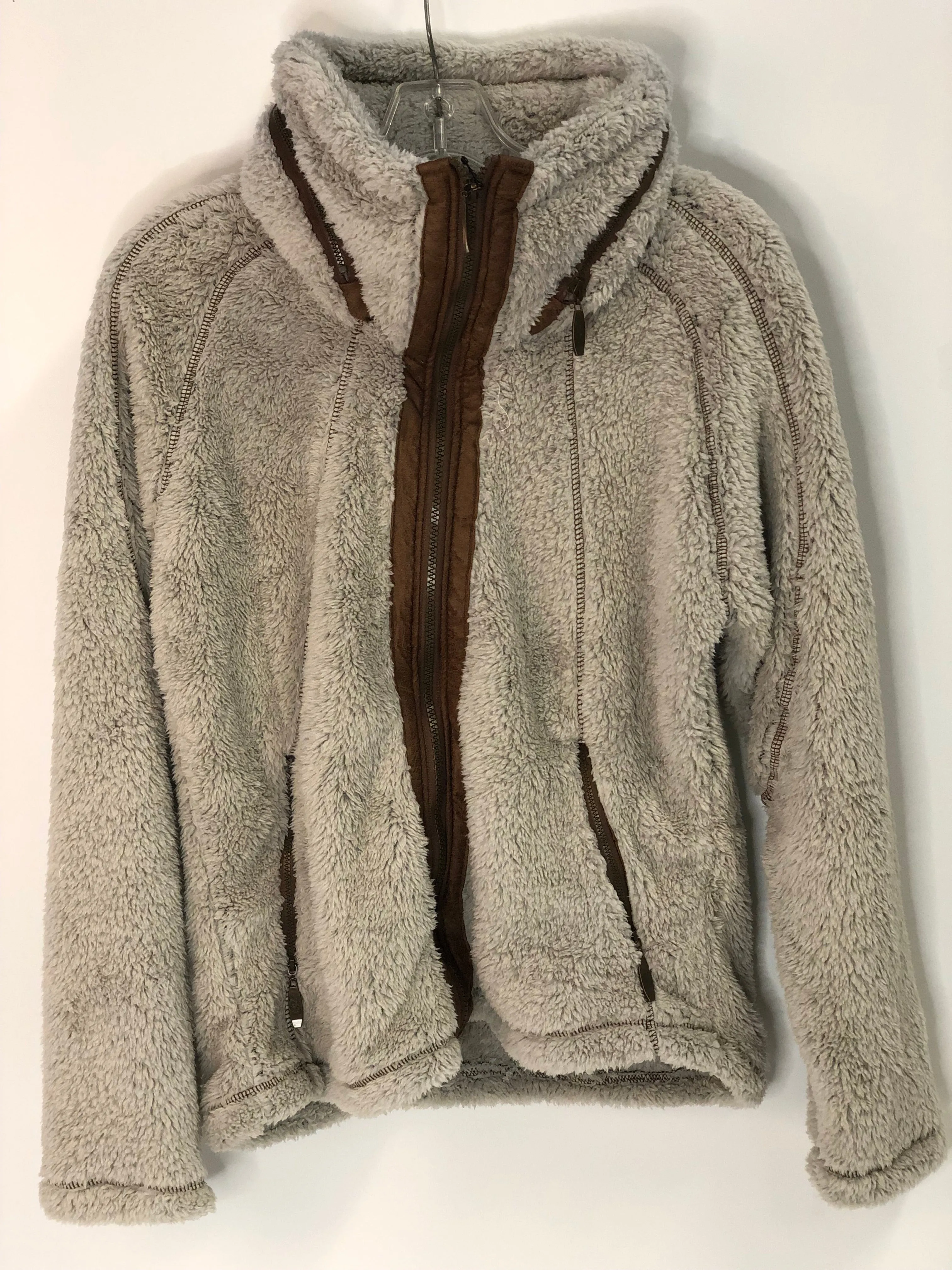 Ladies Fleece Jacket w/ Hoodie Oatmeal