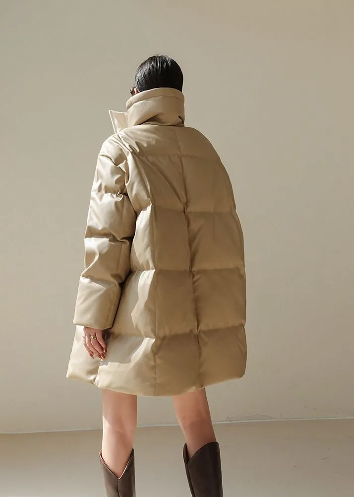 Josephine PU Leather Down Jacket