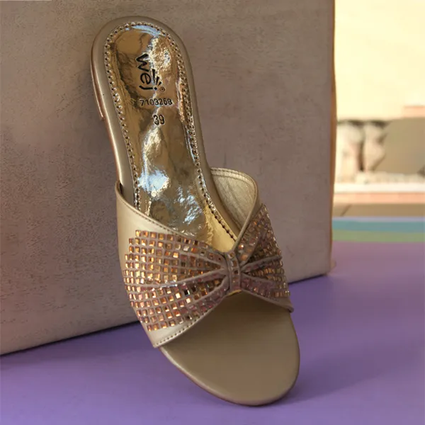 Golden Fancy & Stylish Slippers for women