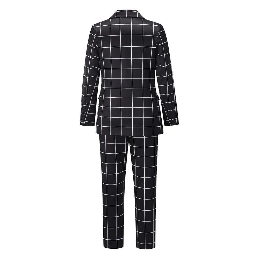 Formal Plaid Women Pantsuit