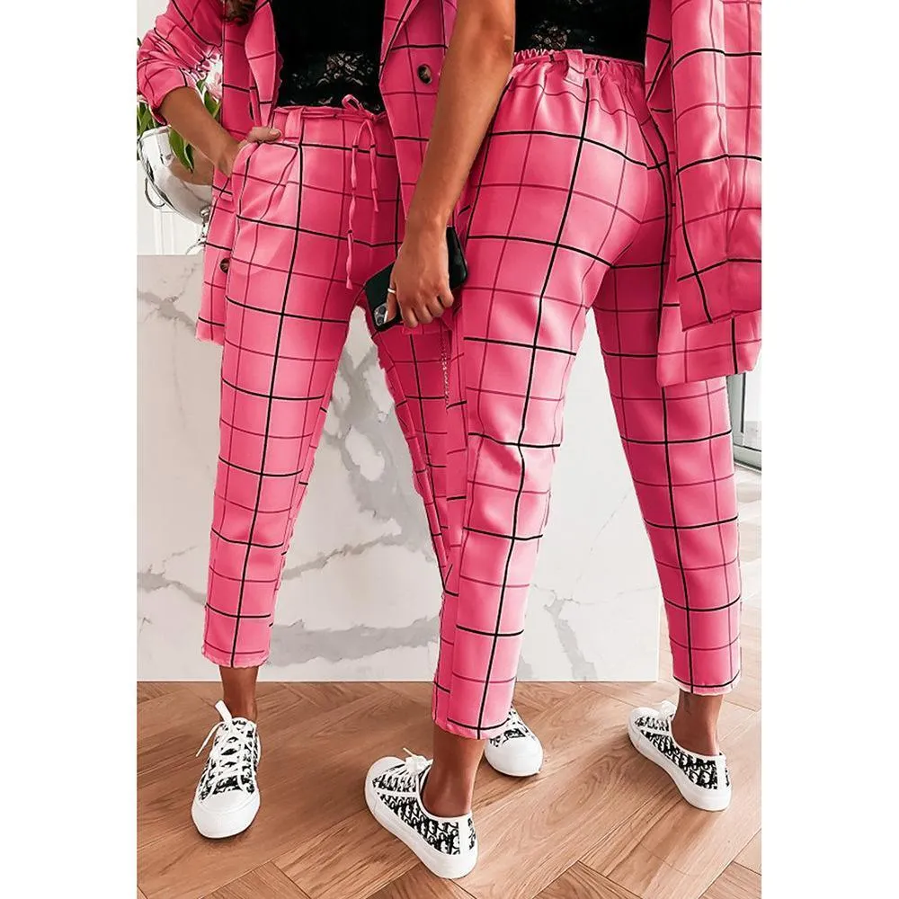 Formal Plaid Women Pantsuit