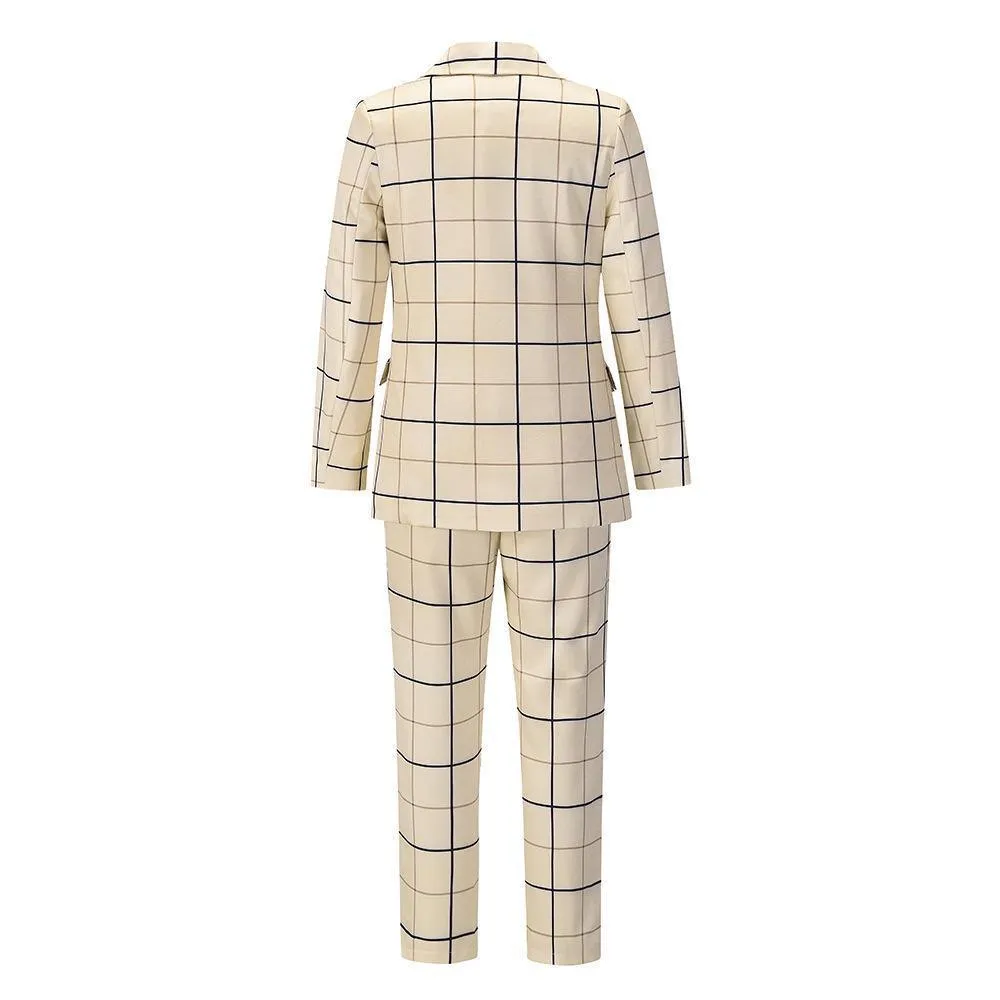 Formal Plaid Women Pantsuit