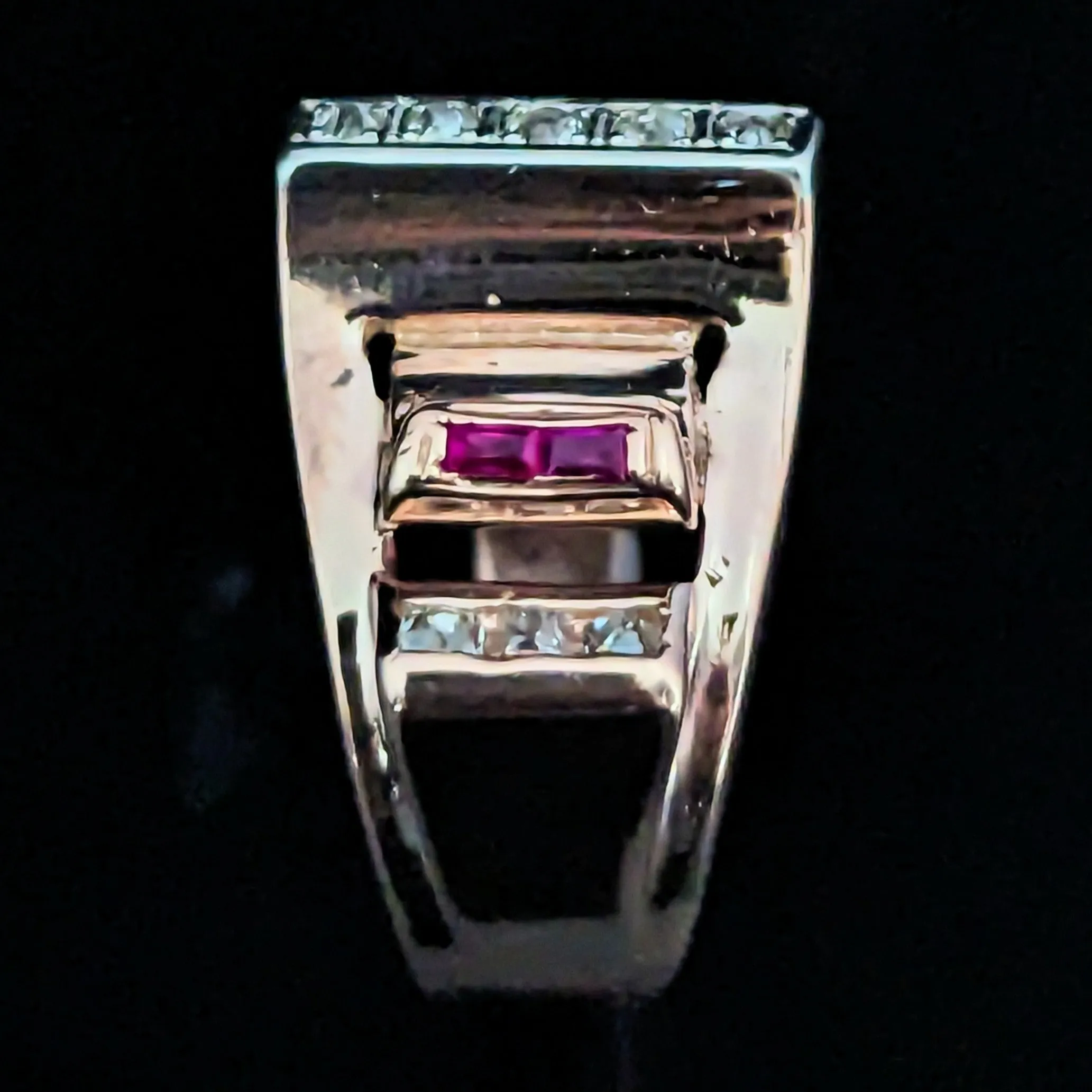 The Hampton - 1940s Diamond Ruby 14k Rose Gold Cocktail Ring