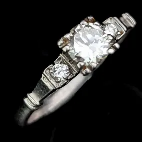 The Perry - Vintage Diamond Platinum Engagement Ring c.1950s