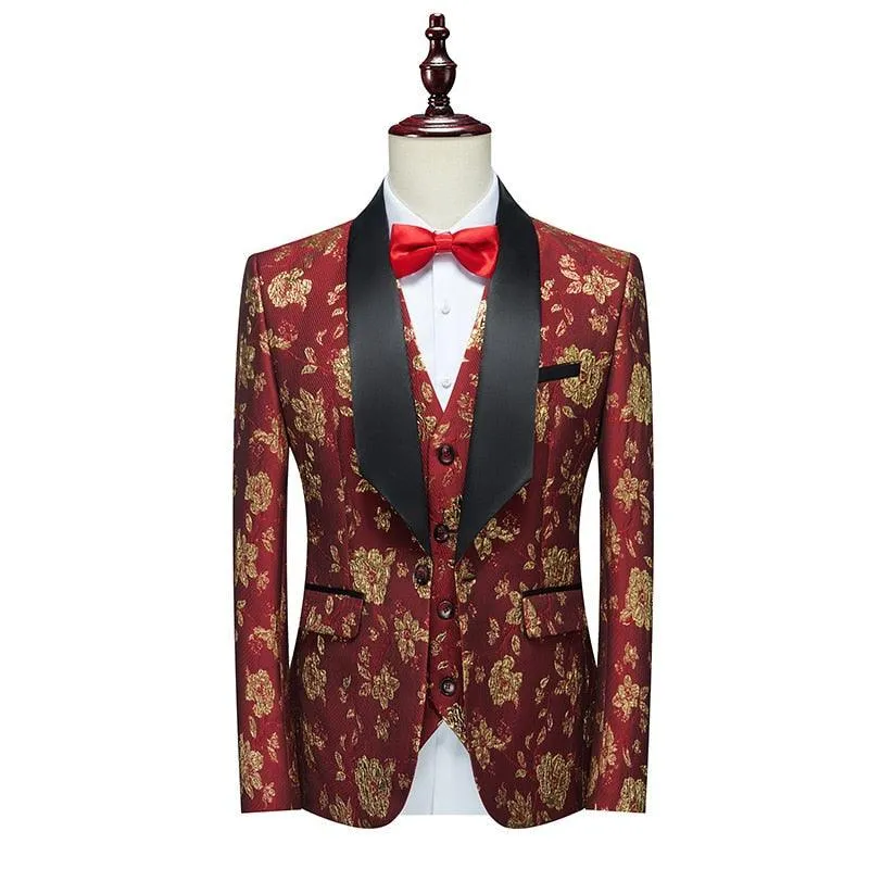 Ricardo Floral Tuxedo Suit - Three Piece Suit