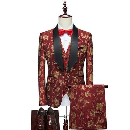 Ricardo Floral Tuxedo Suit - Three Piece Suit