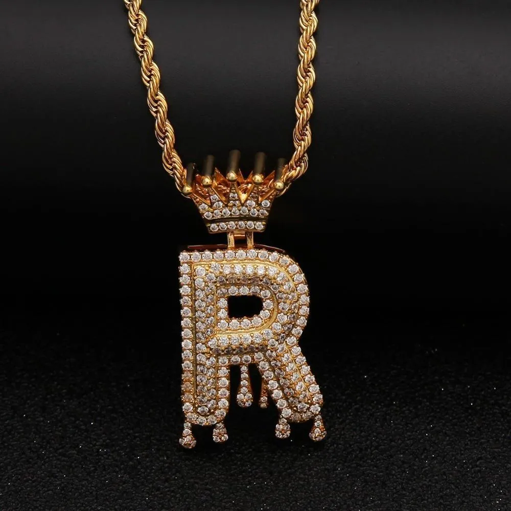 Chain Necklace - Letter R Pendant