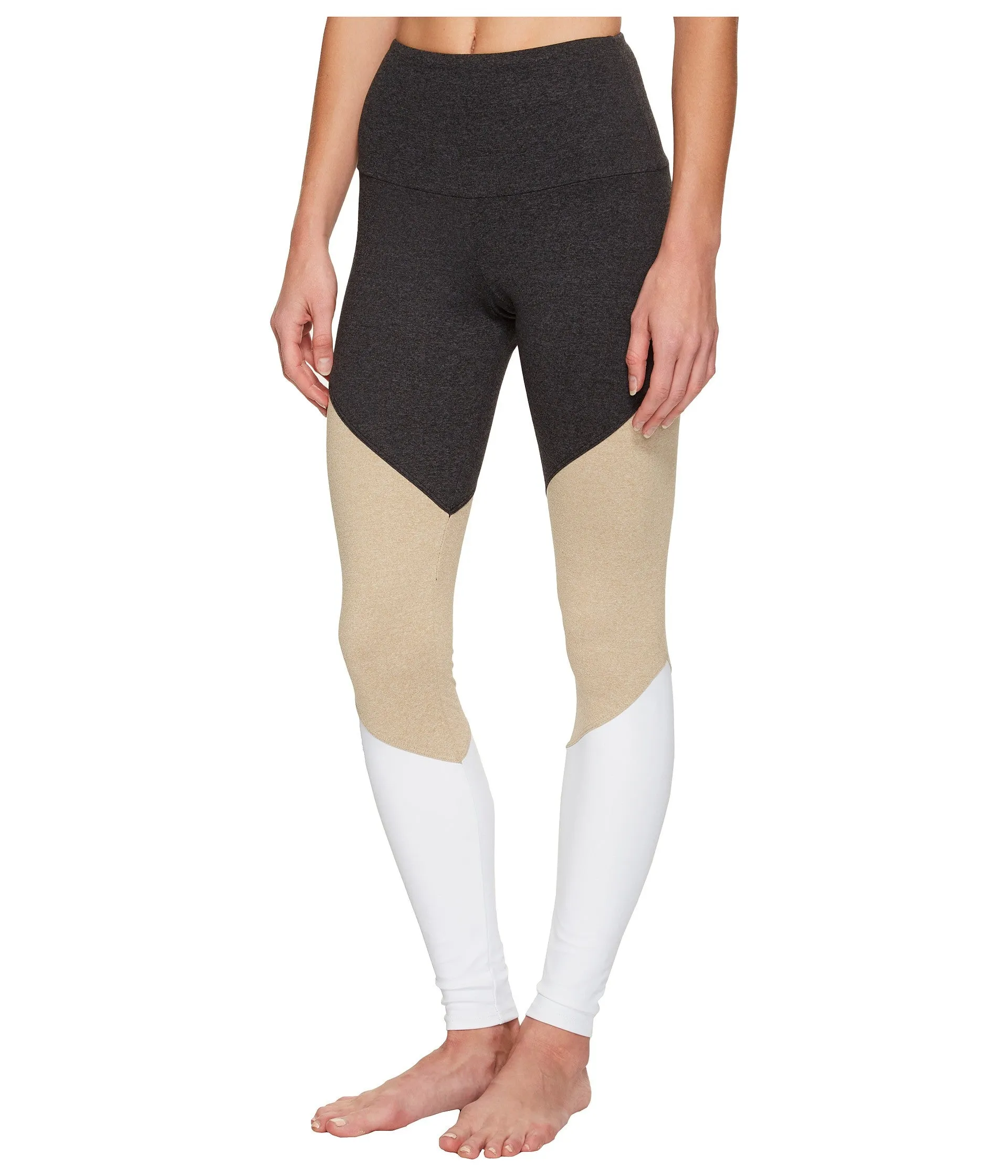 Onzie High Rise Track Legging Taupe Combo