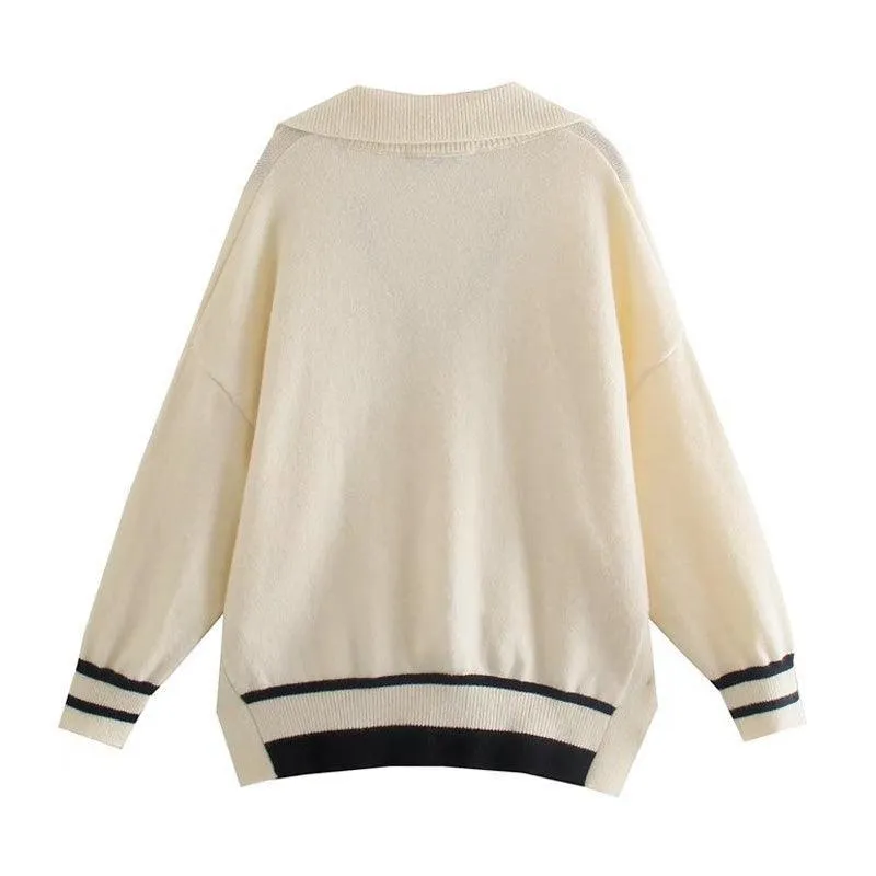 Loose Striped Pullover Sweaters For Women