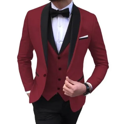 3Piece Tuxedos Wedding Groomsmen Suits