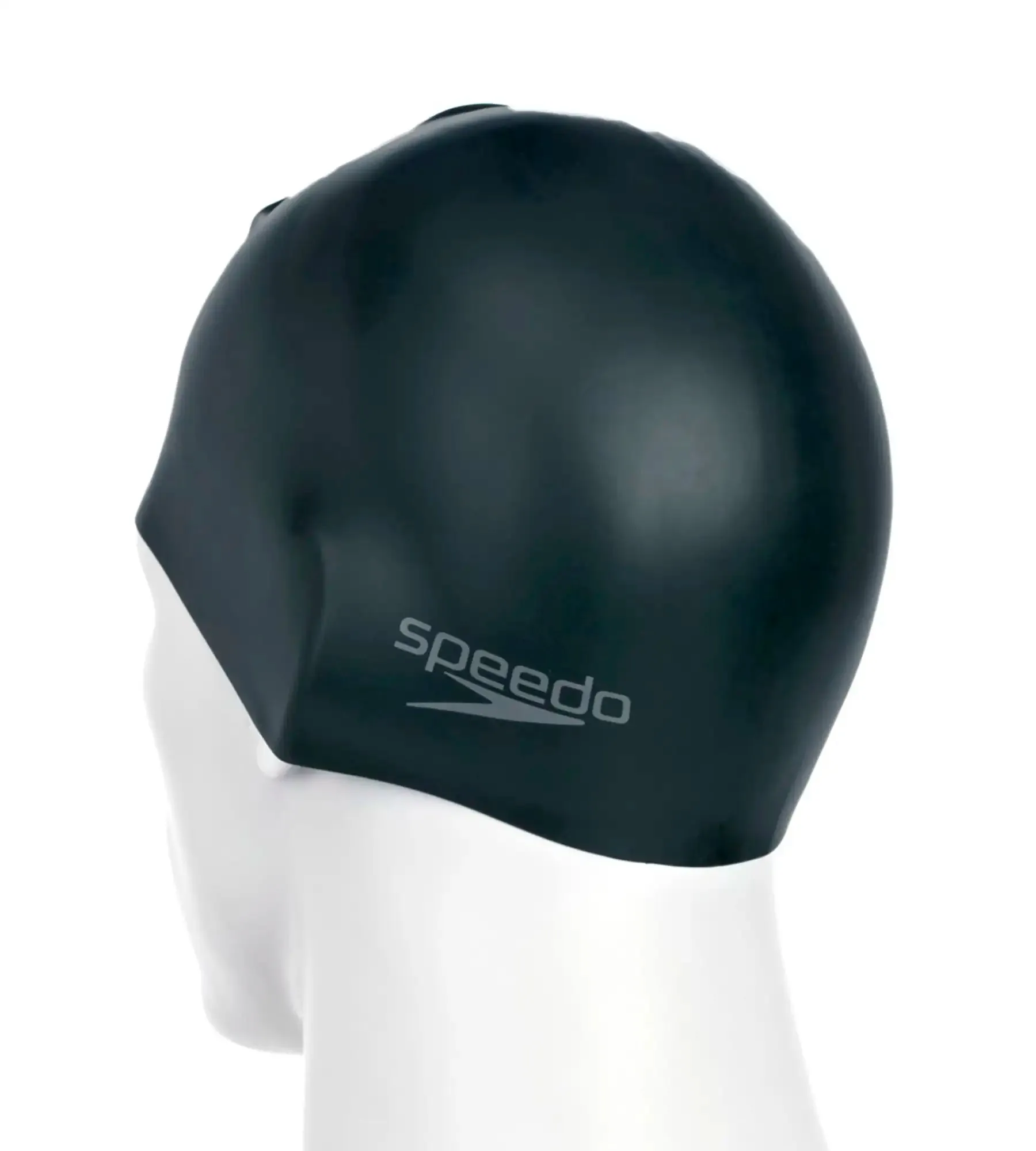 Unisex Adult Moulded Silicone Swim Cap - Black