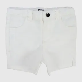 Unisex White Gabardine Shorts