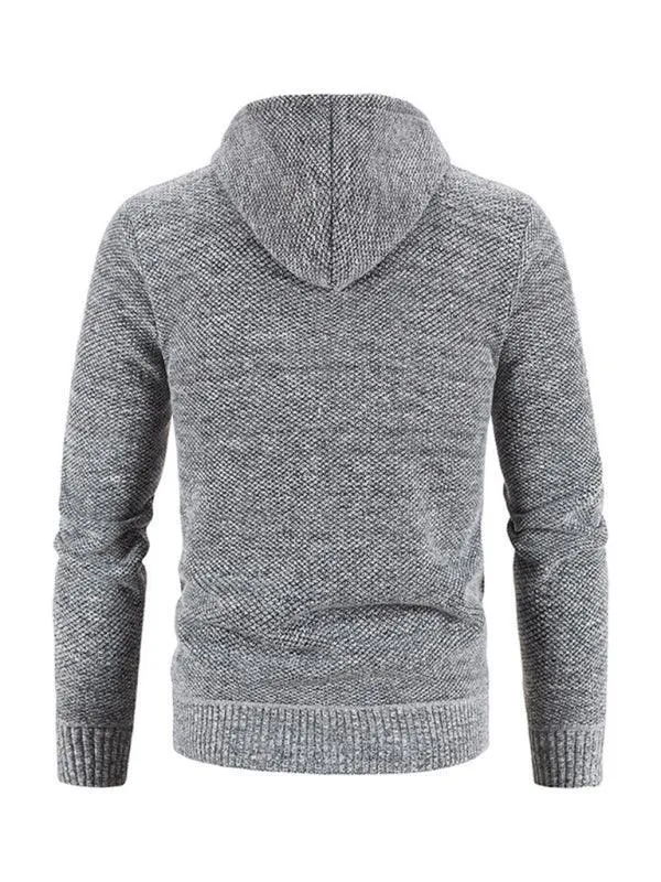 Hooded Zipper Men Cardigan Sweater