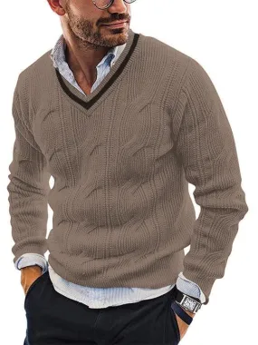 V-Neck Slim Fit Men Pullover Sweater