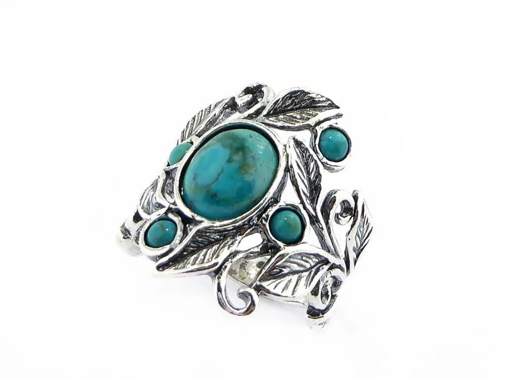 Jewelry from Israel silver signet ring for woman set turquoise