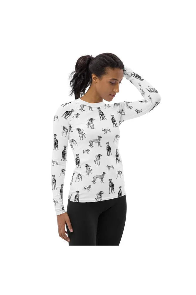 Dog Print Women's Rash Guard