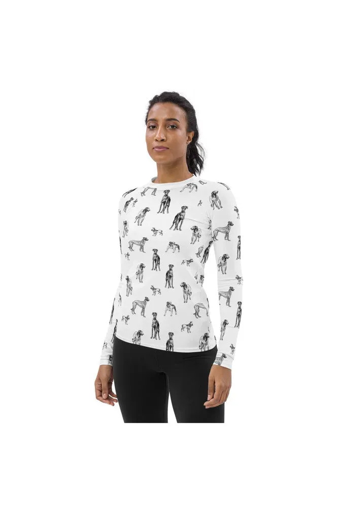 Dog Print Women's Rash Guard