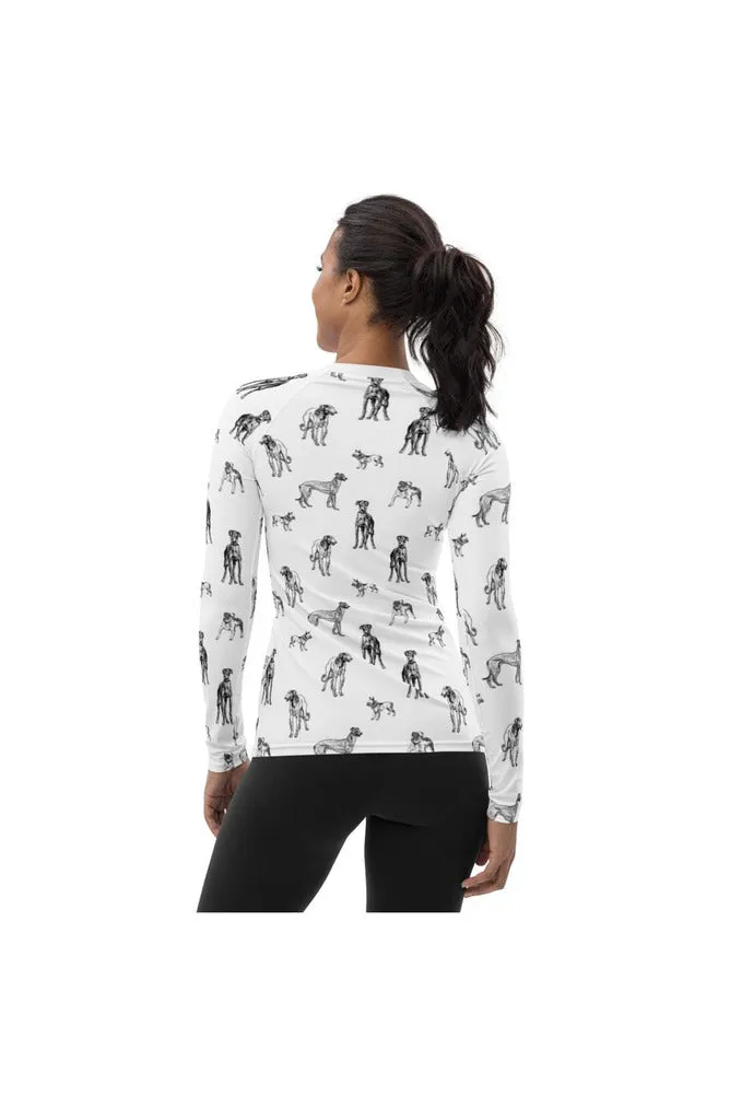 Dog Print Women's Rash Guard