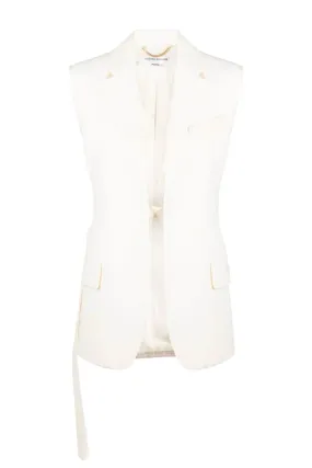 Victoria Beckham Sleeveless Jacket Vest - Off White