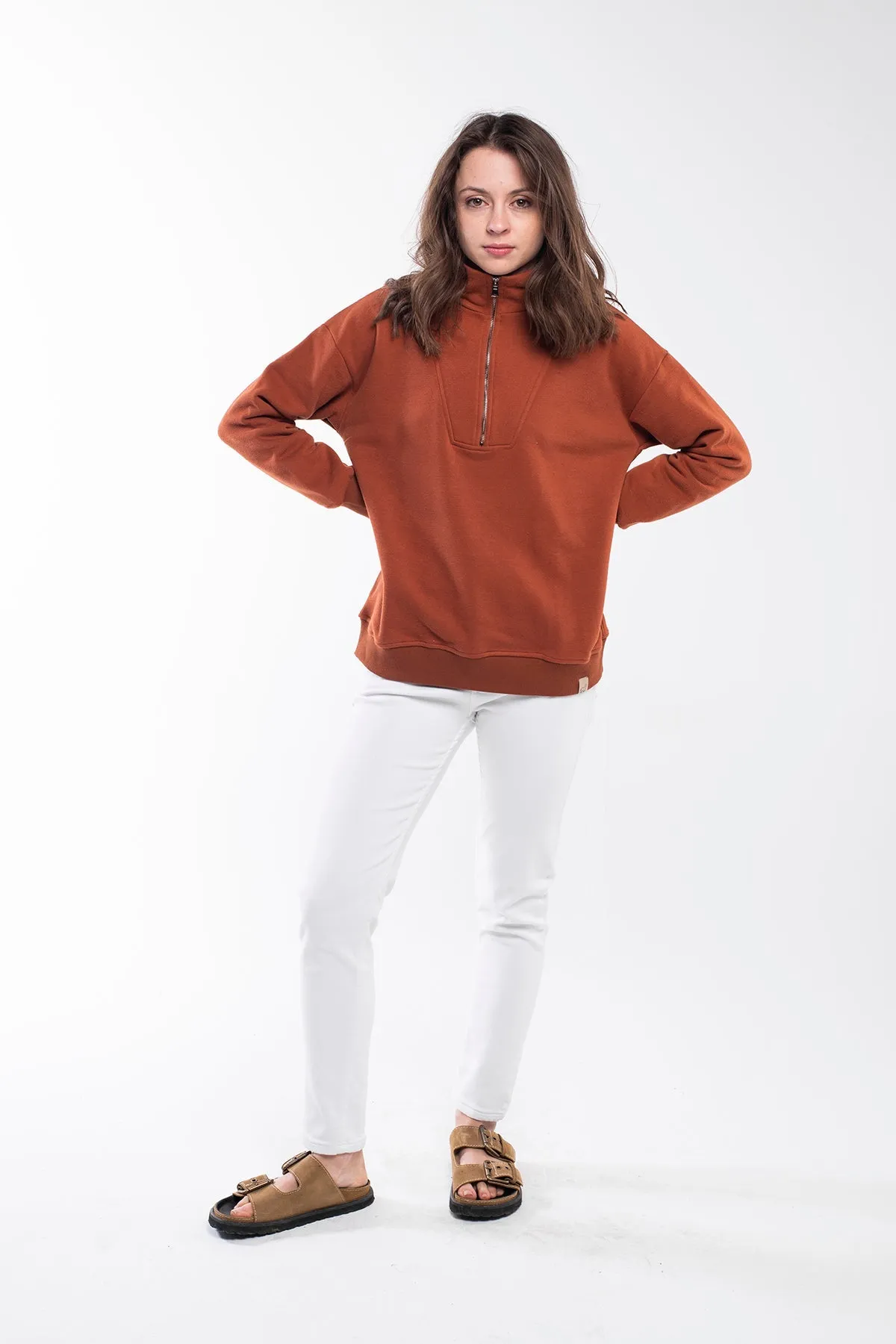 Zipped Neck Sweatshirt