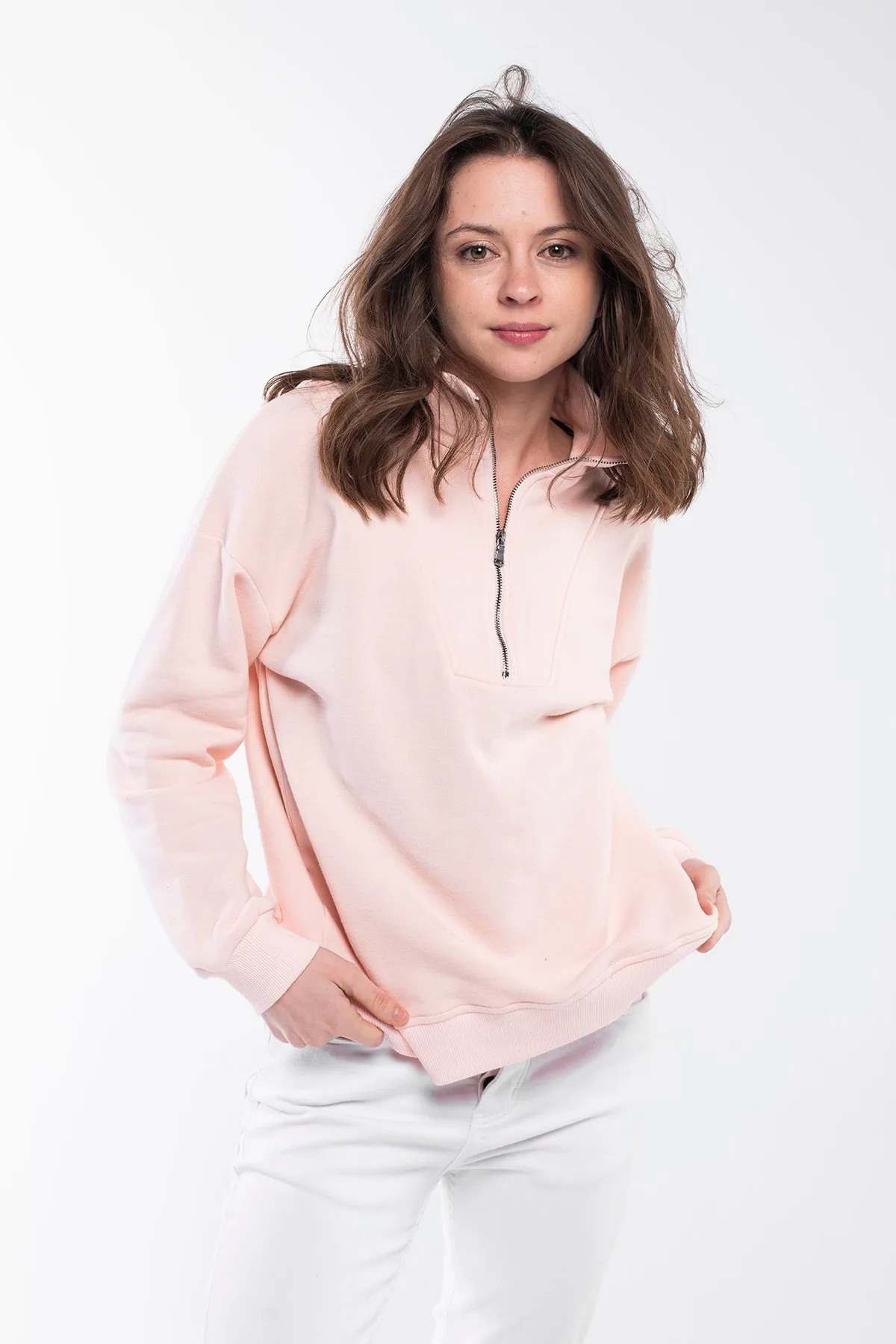 Zipped Neck Sweatshirt