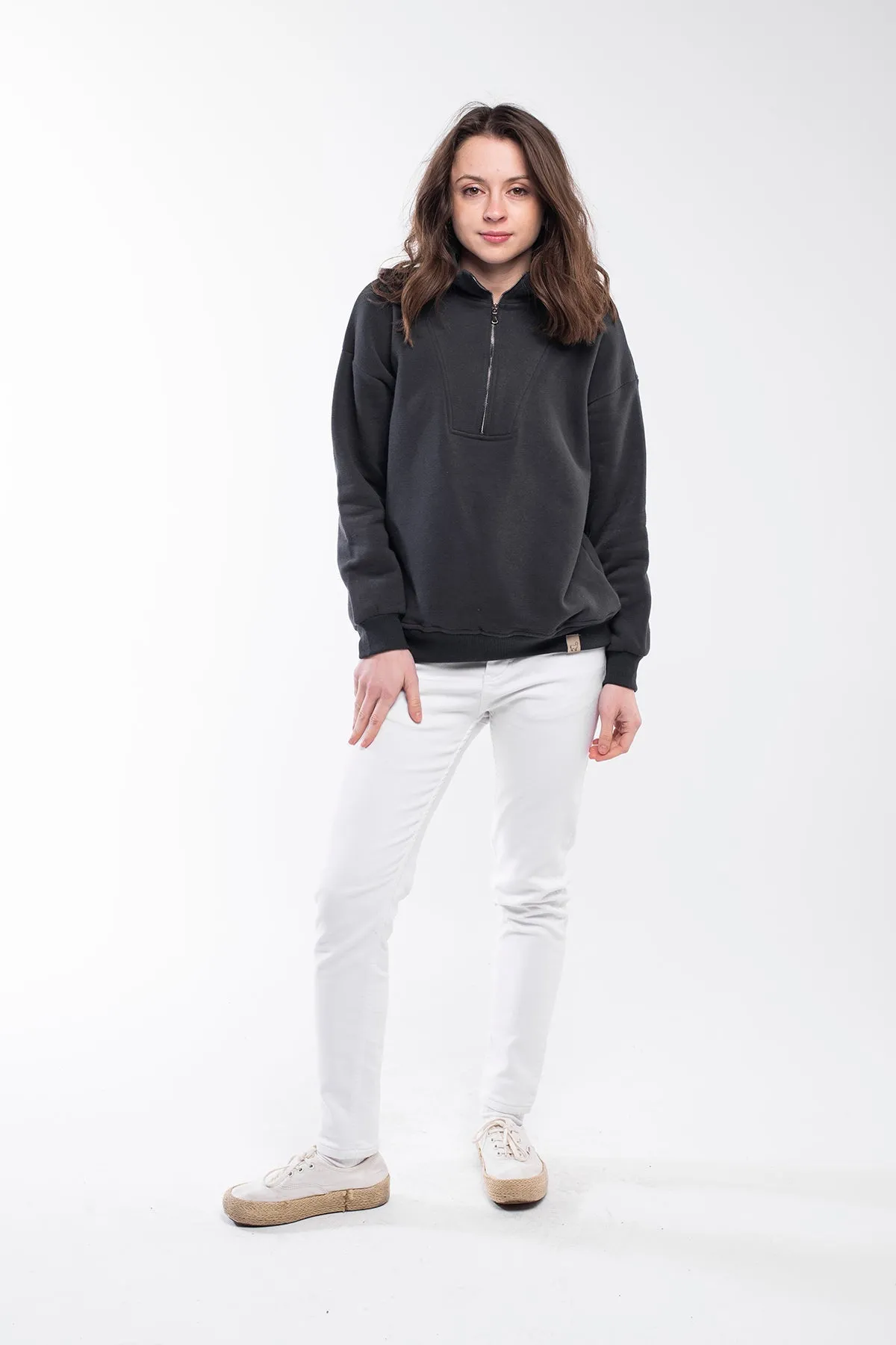 Zipped Neck Sweatshirt