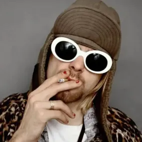 Vintage Cool: Kurt Cobain Retro Oval Sunglasses