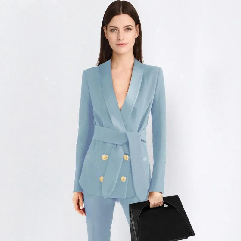 Double Breast Women Pant Suits