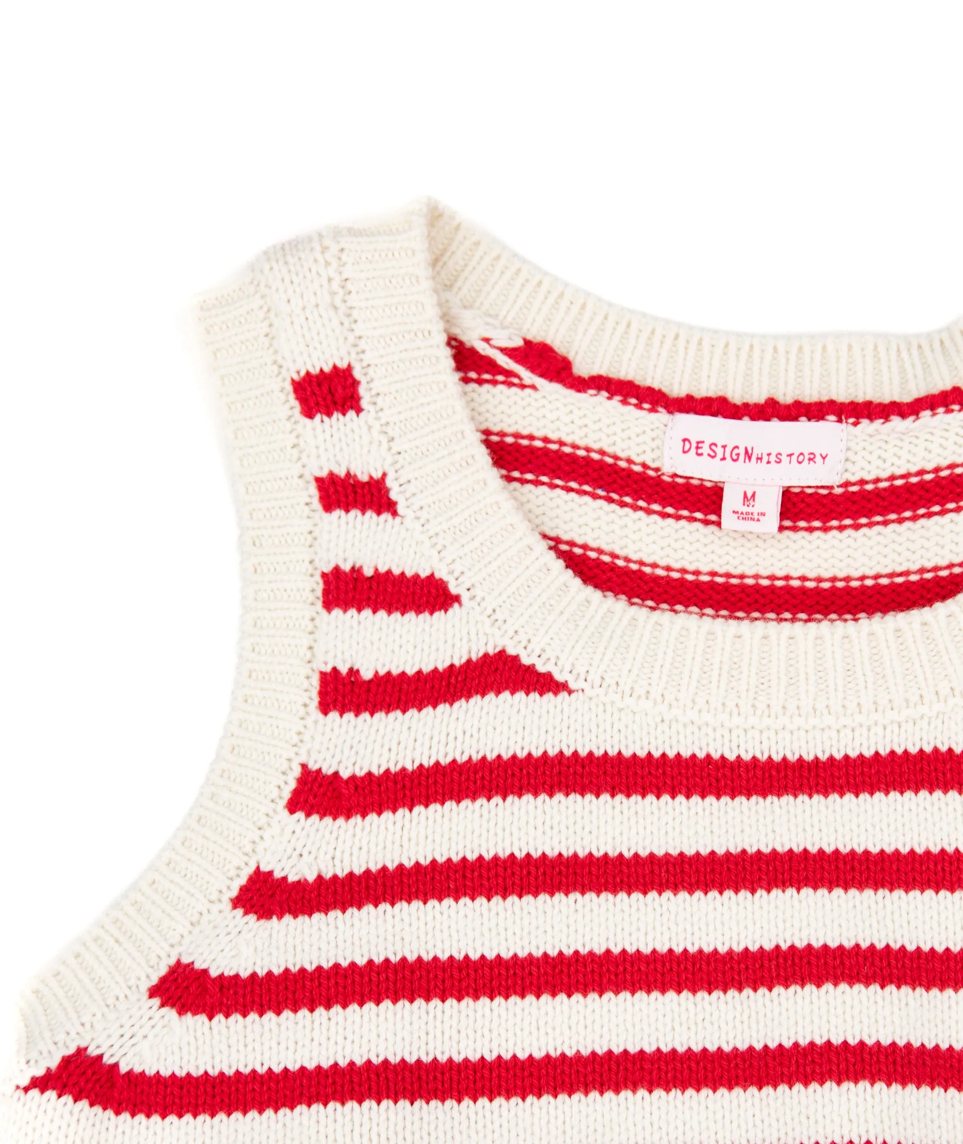 Design History Girls Red Striped Sweater Tank