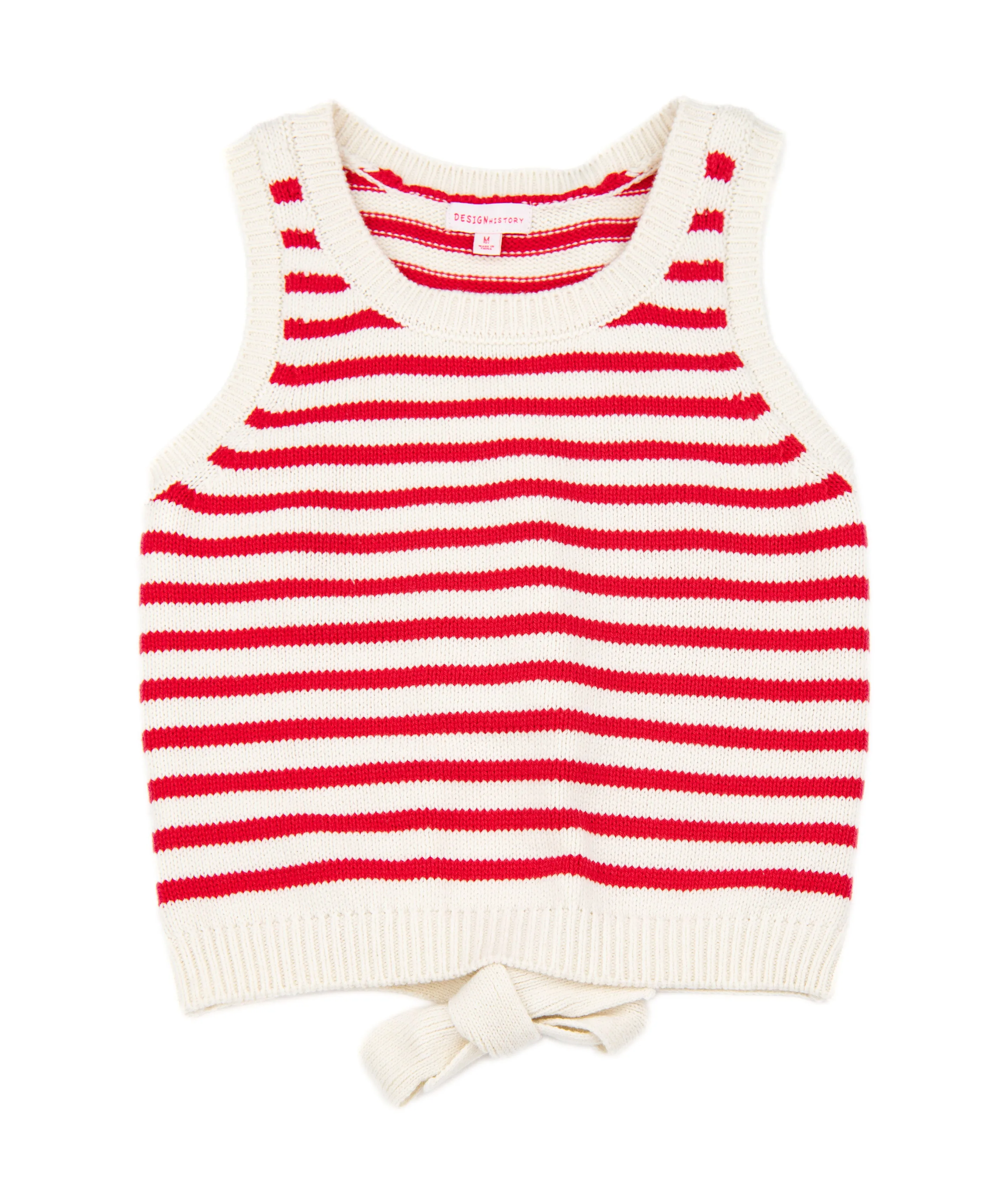 Design History Girls Red Striped Sweater Tank