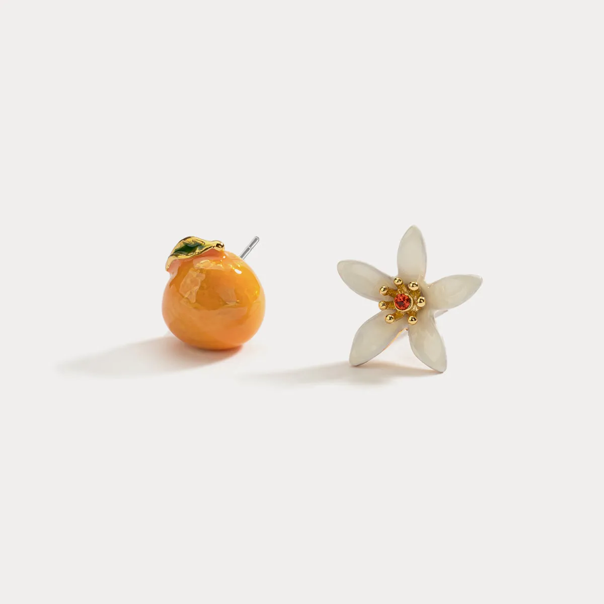 Orange Flower Earrings