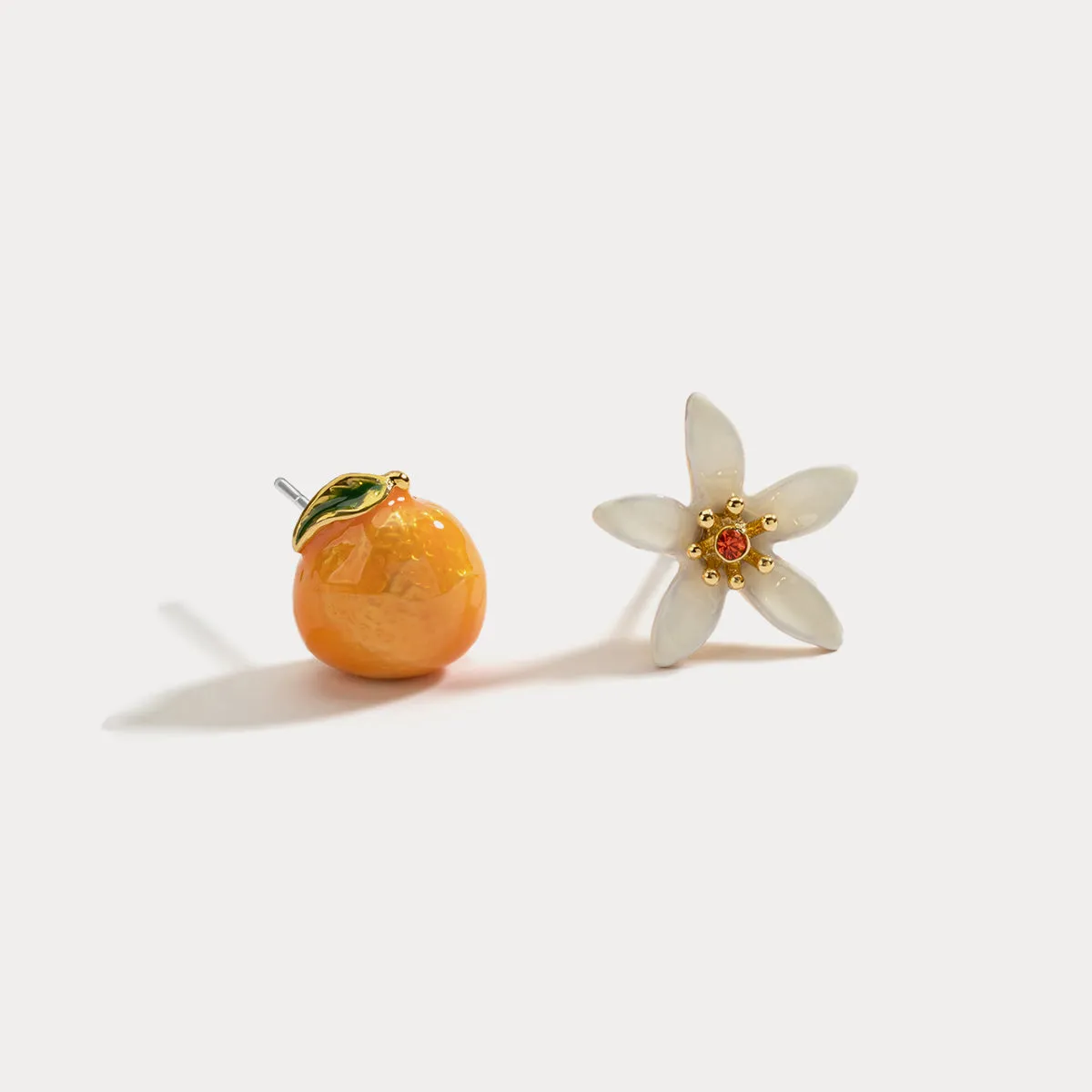 Orange Flower Earrings