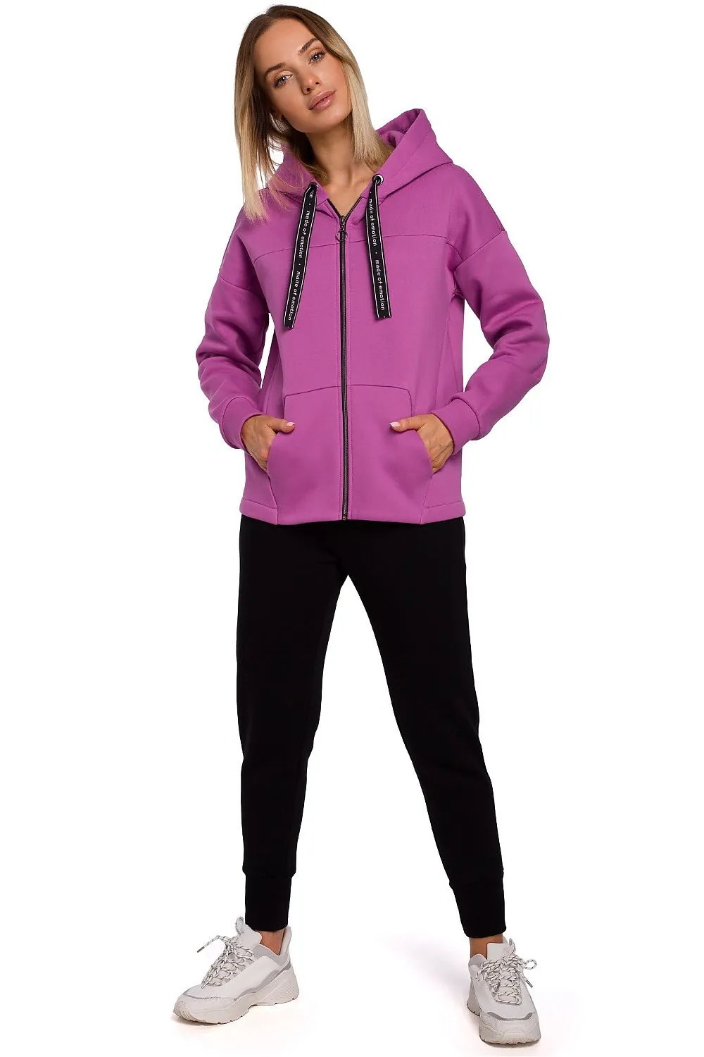 Fuchsia Full Zip Hooded Sweatshirt