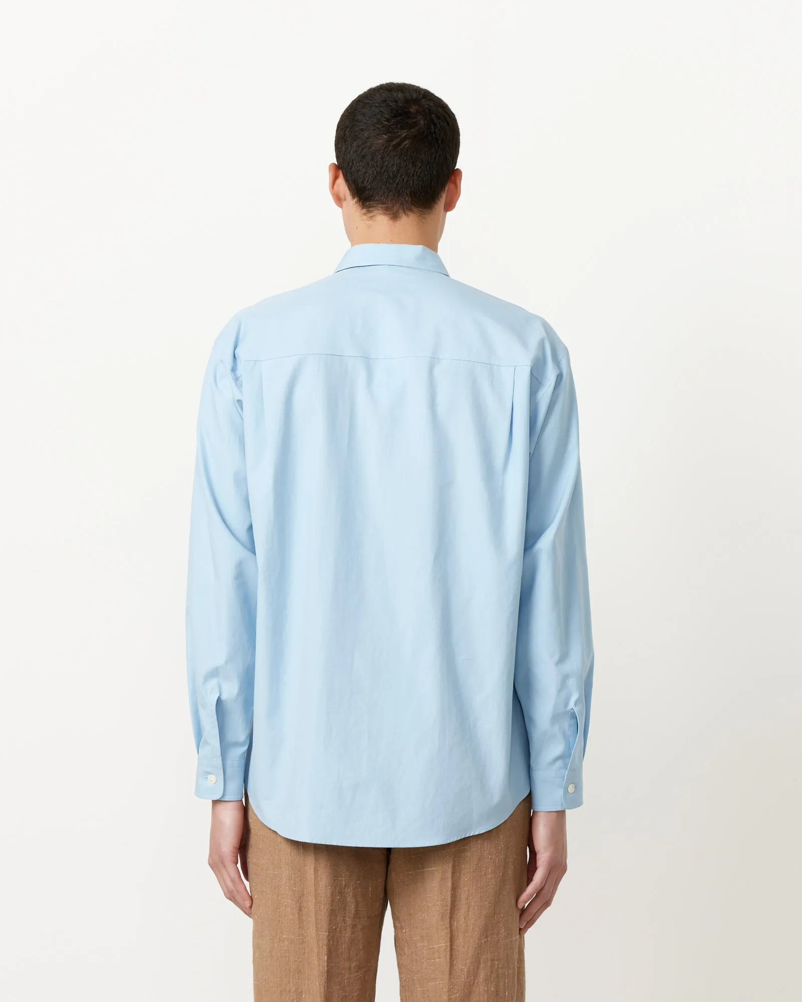 Washed Finx Twill Big Shirt in Sax Blue