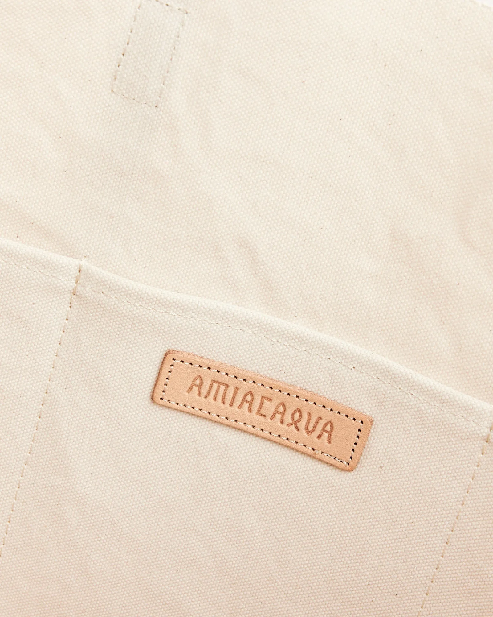 Washed Canvas 6 Pockets Tote in White