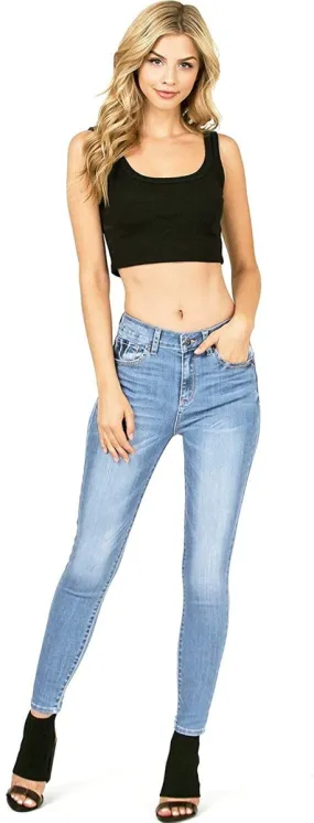 Wax High Waist Light Distressing Skinny Jeans