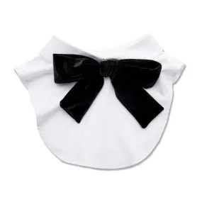 WHITE KIRA VELVET BOW COLLAR