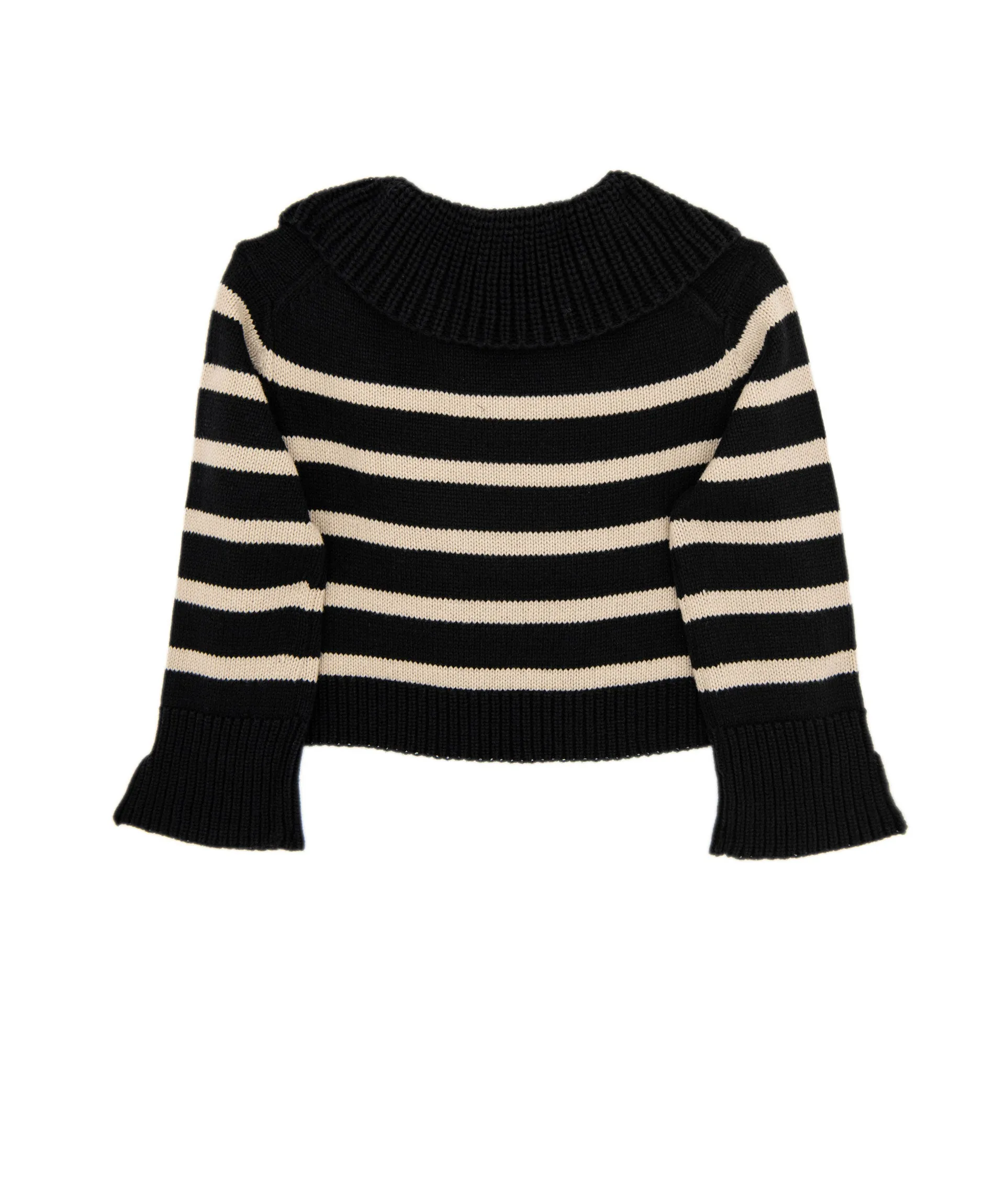 8apart Women Bristol Black/Khaki Striped Sweater