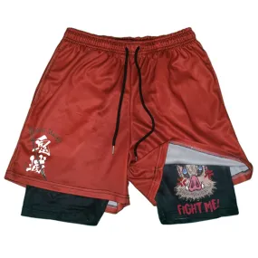 Wild Spirit of Inosuke Kimetsu No Yaiba Demon Slayer Anime Gym Shorts Pants for Summer Workouts