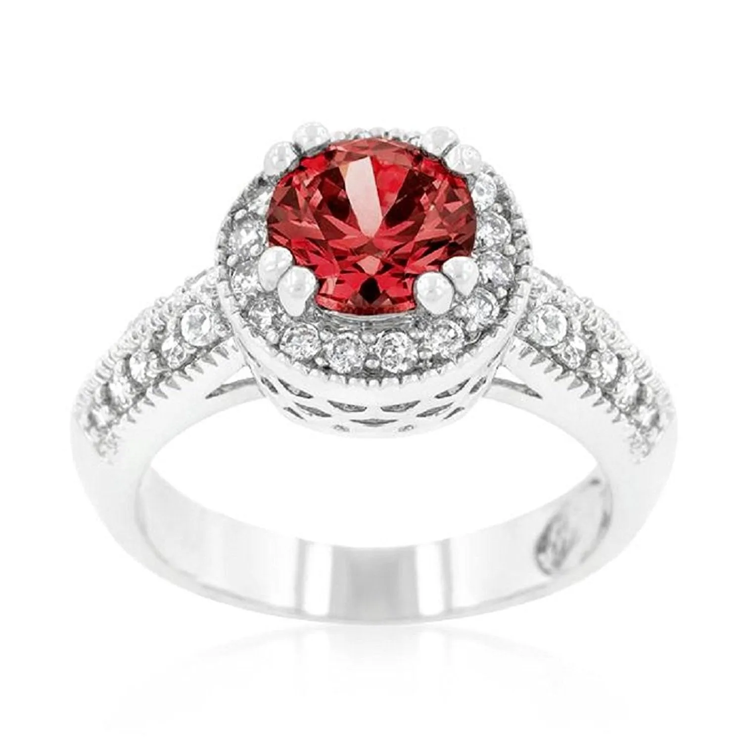 WildKlass Garnet Halo Engagement Ring