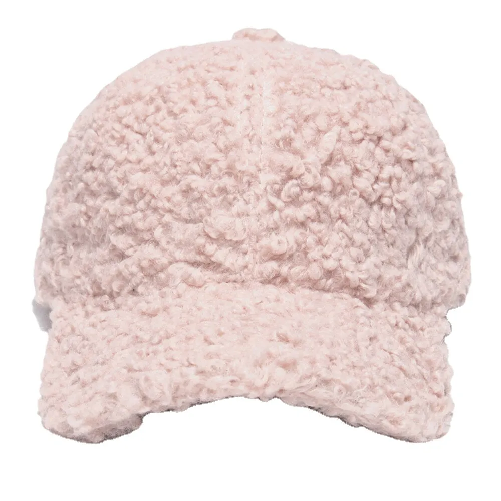 Women Lamb Hair Soft Warm Winter Outdoor All-match Sweet Sunvisor Baseball Hat