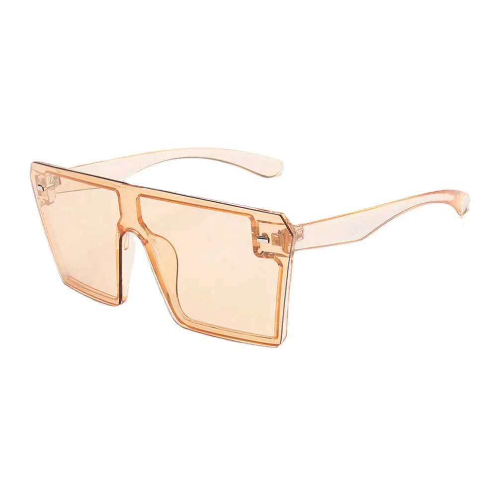 Women One-piece Plus Size Frame Reteo Square Shape Bright Color Personality Sunglasses