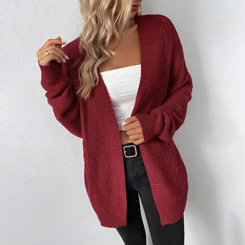 Women's Cardigans Kniting Plain Twist