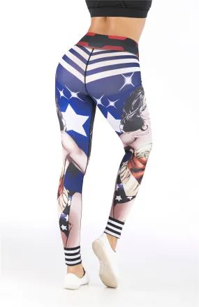 Women's Wonder Woman 'Stars and Stripes' Leggings