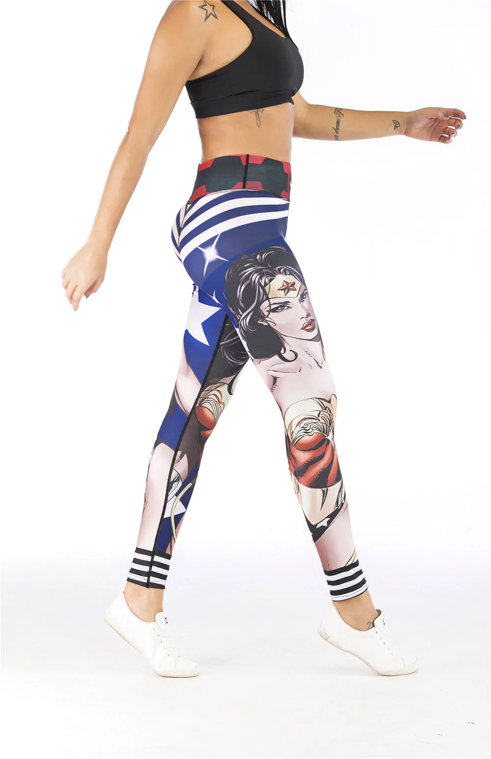 Women's Wonder Woman 'Stars and Stripes' Leggings