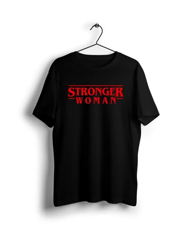 Stronger Woman Digital Graphics Basic T-shirt black