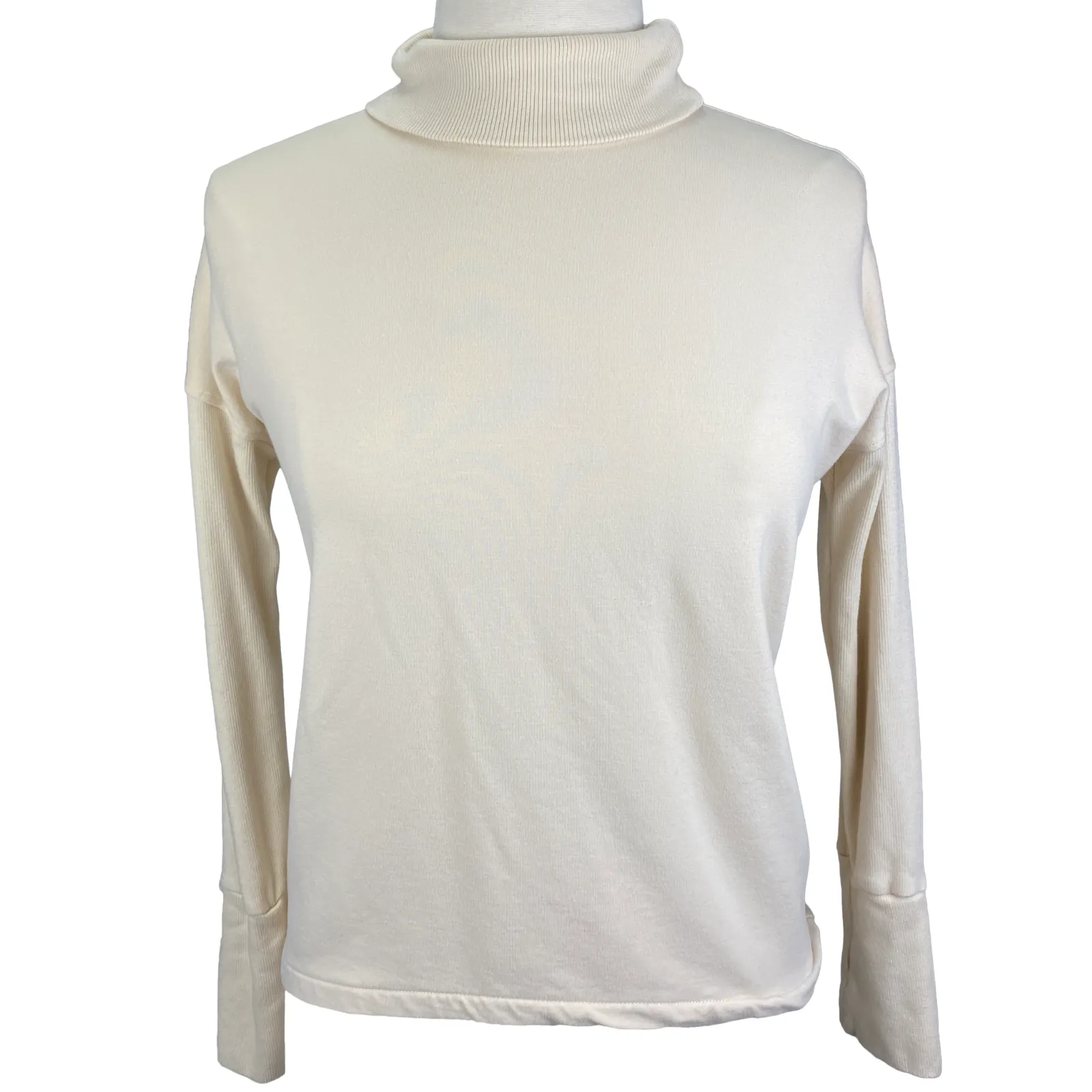 Two Bits Equestrian Bamboo Turtleneck in Cream - Women's 4 (XL)